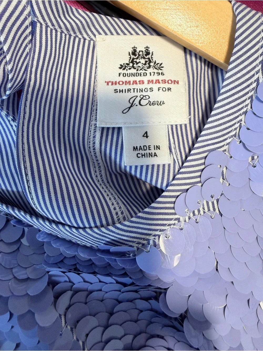 J. Crew Collection Periwinkle Sequin Striped Shirt